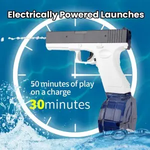 Beach/ Swimming Pool Long Range Water Shooting Blaster Electric Continuous Firing Water Gun Toys for Kids & Adults Outdoor Play