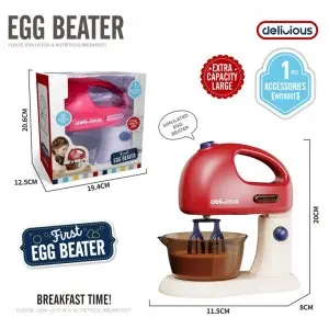 Simulation Egg Beater Toy Set Kids Pretend Play Kitchen Household Appliances with Sound & Light