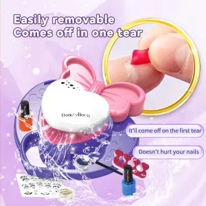 Create Home Salon Nails Arts Kids Nail Art Kit with Safe & Easy-to-Use Dryer