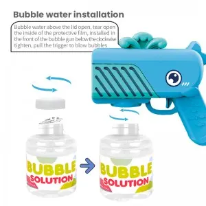 Kids Summer Outdoor Automatic Maker Blower Toys Multi Styles Electric Cartoon Porous Bubble Gun Toys with Light