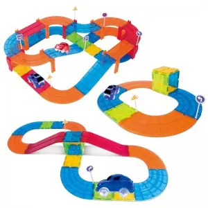 Kids Flexible DIY Assembly Magnetic Slot Car Race Track Toy Set for Boys Girls Gift