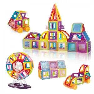 Childhood Educational Magnetic Tiles Toys Flexible DIY Construction Building Blocks Set For Preschool Kids