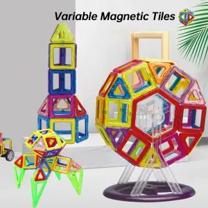 Early Learning Magnetic Tiles Toy Building Block Problem Solving Skills Training DIY Game Children Curiosity Enlightening
