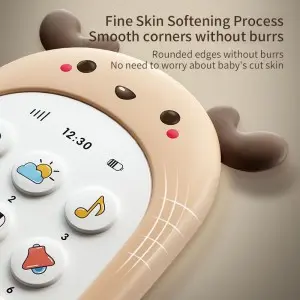 Children Simulated Musical Cellphone Baby Educational Chinese English Bilingual Mobile Phone Kids Plastic Cartoon Cell Phone Toy