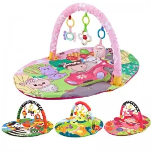 Newborn Stage-Based Sensory Fitness Play Gym Baby Toddler Developmental Activity Gym & Play Mat with Detachable Toys