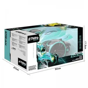 Children 4WD RC Car 360 Degrees Rotation Vehicle 27MHz Remote Control Jump up Devil Fish Stunt Car Toy with Light