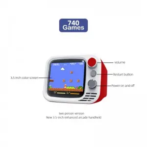 3.5 Inch HD Simulation TV 2.4G Wireless Controlled 740 Games 2 Players Play Classic Color Screen Sup Handheld FC Game Console