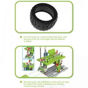 340PCS 10-in-1 Kids Gas Station Building Bricks STEM Learning Screw Disassembly Truck Car Plastic DIY Assembly Toys for Children