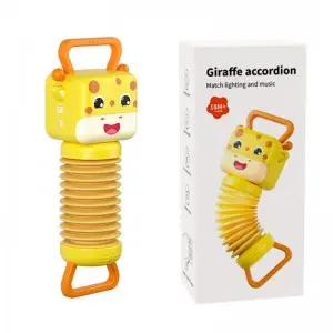 Baby Cartoon Shape Light Up Musical Toys Newborn Infant Educational Enlighten Sensory Play Giraffe Accordion Toy for Kids