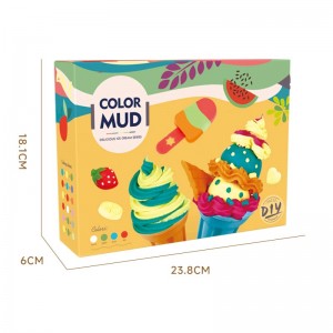 Children Creative DIY Plasticine Kit Kids Hand-on Ability Training Funny Color Clay Ice Cream Making Mold Dough Tool Toys
