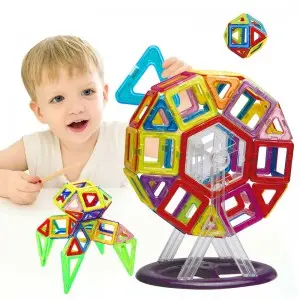 Early Learning Magnetic Tiles Toy Building Block Problem Solving Skills Training DIY Game Children Curiosity Enlightening