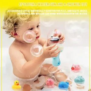 Summer Outdoor Beach Luminous Water Blaster Children Pool Toy Bath Toy Electric Cartoon Light up Handheld Water Gun Toy for Kids