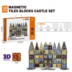 High Quality 3D Diamond Magnet Building Block Set STEM Educational Magnetic Tiles Toys for Children