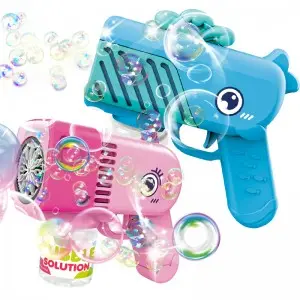 Kids Summer Outdoor Automatic Maker Blower Toys Multi Styles Electric Cartoon Porous Bubble Gun Toys with Light