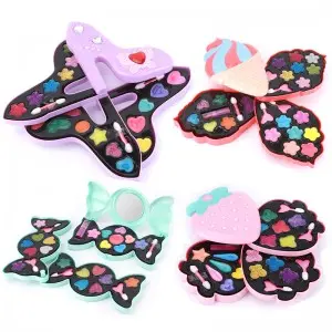 Safe Non Toxic Washable Real Cosmetic Kits Rotating Opened Makeup Tray Girls Make Up Set for Kids
