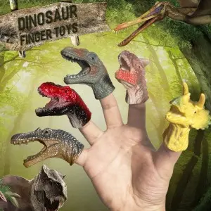 Novelty Dino Hands Finger Puppet Set Animals Puppet Show Theater Props Party Favors Plastic Dinosaur Finger Puppets Toy for Kids
