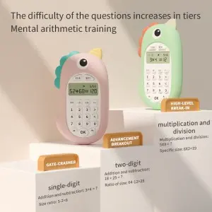 Kids Education Mathematical Calculation Training Toy Mental Arithmetic Game Cartoon Unicorn Silicone Case Math Learning Machine
