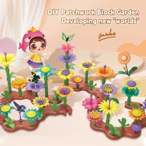 Kids STEM DIY Floral Building Blocks Toys Bouquet Floral Arrangement Play Set Toddlers Educational Flower Garden Building Toy