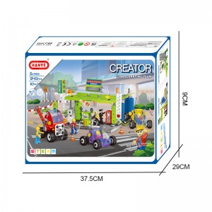 340PCS 10-in-1 Kids Gas Station Building Bricks STEM Learning Screw Disassembly Truck Car Plastic DIY Assembly Toys for Children