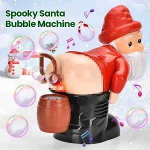 Kids Electric Automatic Santa Clause Bubble Maker Toys With Light & Music Outdoor Fun & Festive Gift Idea Christmas Gags