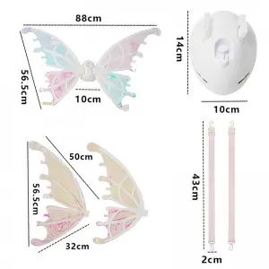 Kids Electric Toy Princess Dress Up Luminous Angel Butterfly Costume Wings Set Party Stage Props DIY Led Fairy Wings for Girls