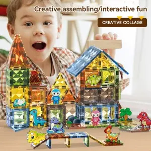 3D Diamond Animal Paradise Magnet Building Blocks Kids Educational Creative Magnetic Tiles Toys