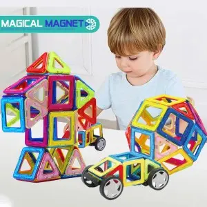 Early Learning Magnetic Tiles Toy Building Block Problem Solving Skills Training DIY Game Children Curiosity Enlightening