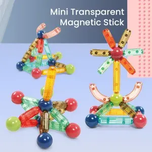 New Magnetic Rods and Balls STEAM Montessori Magnet Building Blocks Toy Set