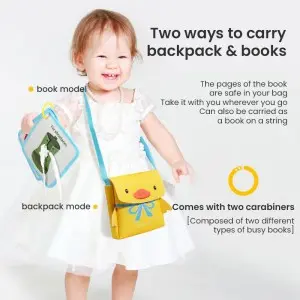 Animal/Color/Shape/Letters/Numbers/Puzzle Cognitive Matching Toy Daily Skill Development Montessori Baby Busy Book Messenger Bag