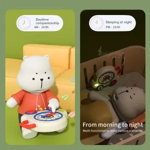 Multifunctional Clock Learning Toys Animal Shape Color Number Time Cognition Music & Light Children Montessori Educational Toys