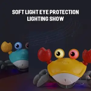 Infant Tummy Time Electric Music Walking Crab Pet Dog Cat Chase Auto Sensing Escape Crab Toddler Learning Crawling Crab Baby Toy