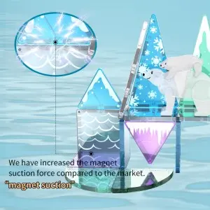 Marine Animal Magnetic Tiles Set Kids Creative Enlighten DIY Construction Magnetic Block Toys