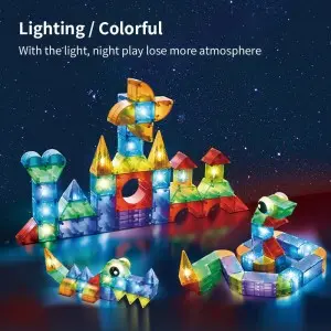3D STEM Magnet Building Tiles Educational Construction Toys Plastic Magnetic Block Set for Children