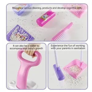 Kids Pretend Cleaning Set – Light-Up Vacuum, Broom & Dustpan, Interactive Role Play Toy Ages 3+