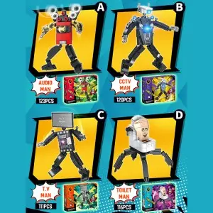 Hot Sale Kids Fine Motor Skills Training DIY Assembly Toy Educational Creative Monitor Toilet Man Model Toy Building Blocks