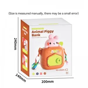 Baby Cute Bunny Coin/ Money/ jewelry Saving Box Toddlers Key Unlocking Cartoon Rabbit Piggy Bank Toys with Adjustable Straps