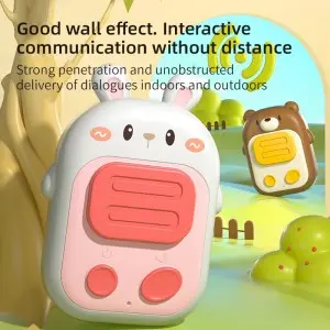 Children Best Gift Cartoon Rabbit Bear Intercom Toy 500 Meters Long Distance Interphone Kids Educational Radio Walkie-Talkie Toy