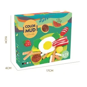 Children’s Early Educational Diy Colored Clay Breakfast Making Mold Kit Plastic Cutter Rollers Tool Non-toxic Colored Dough Toys
