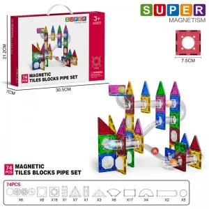 Wholesale Kids Magnetic Tile Construction Building Block Rolling Ball Track Toys