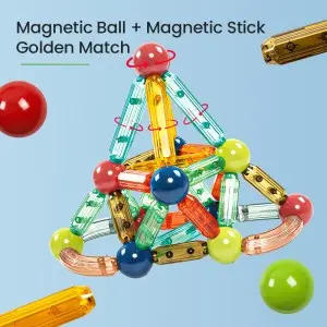 New Magnetic Rods and Balls STEAM Montessori Magnet Building Blocks Toy Set
