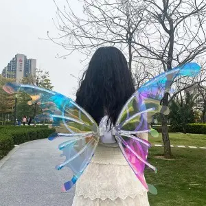 Kids Electric Toy Princess Dress Up Luminous Angel Butterfly Costume Wings Set Party Stage Props DIY Led Fairy Wings for Girls