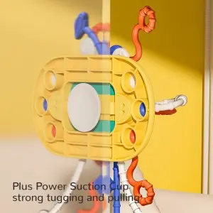 Infant Teething Comfort Toys Toddler Bubble Fidget Balls Baby Sensory Silicone Pull String Montessori Toys with Suction Cups