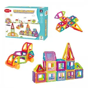Childhood Educational Magnetic Tiles Toys Flexible DIY Construction Building Blocks Set For Preschool Kids