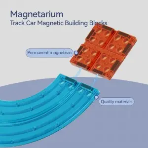 Magnetic Tiles Flexible Assembling Mini Car Racing Track Toy Kids DIY Orbital Slot Building Blocks Toy