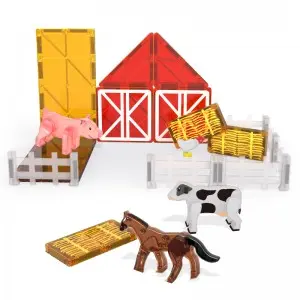 DIY Assembly 3D Farm Animal Magnetic Building Tiles Toy Children Intelligence Development