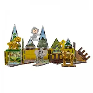 Wholesale Jungle Animal Magnetic Tiles Toy Set Wild Animals Magnet Building Blocks for Kids
