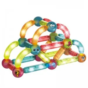 Glowing Magnetic Rods And Balls Building Blocks Toy Kids Spatial Thinking Developing