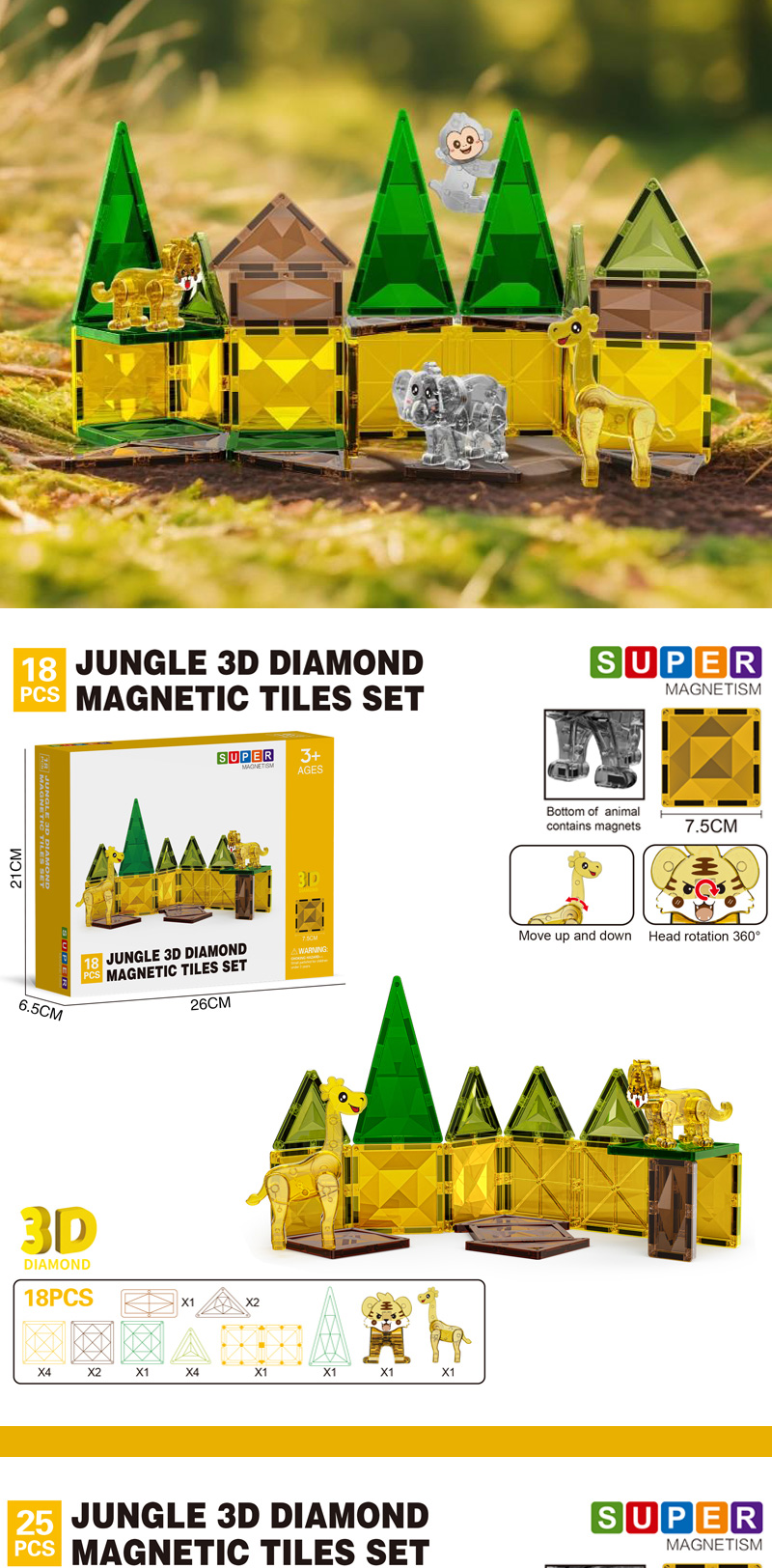 Animals Magnetic Tiles 详情 (1)