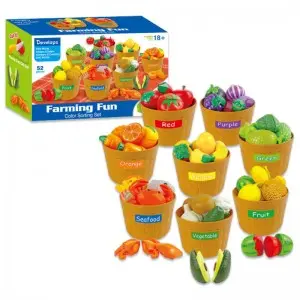 52pcs Kitchen Pretend Play Fruits Vegetables Seafood Color Shape Cognition Sorting Set Kids Educational Food Cutting Toy Set