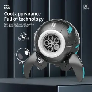 Summer Outdoor 5 Holes Plastic Bubble Automatic Blower Toys Party Wedding Cool Technology Robot Bubble Machine Toys for Kid